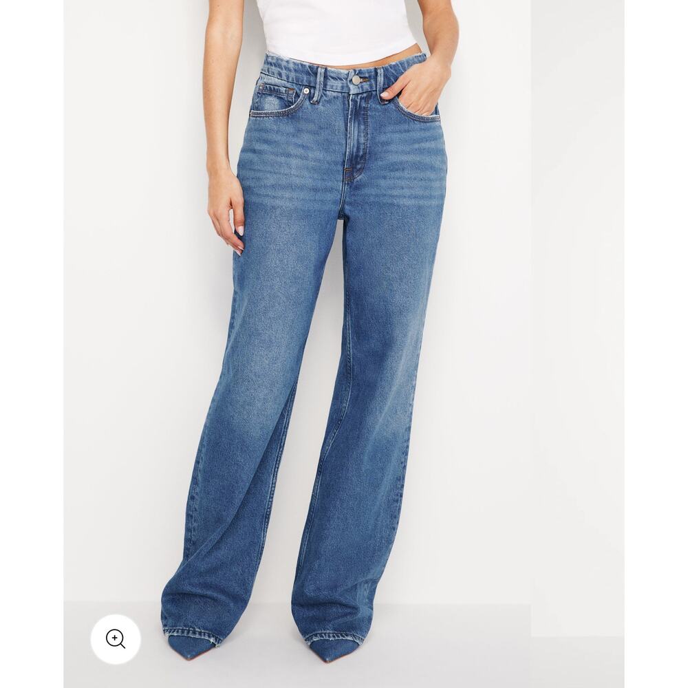 Good American Women's Blue Straight Leg Jeans